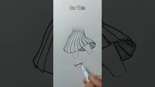 Drawing pleated skirt step by step #howtodraw