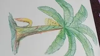 How to Draw a Banana Tree with Pencil Colour 🌴 | Easy Step-by-Step Drawing for Beginners
