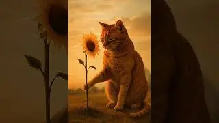 Orange Tabby Cat Discovers Its Sunflower Soulmate at Sunrise 🌻🐱 | Heartwarming Pet Moments