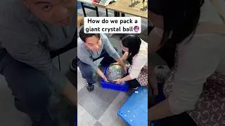 Вот как мы упаковываем гигантскую хрустальную сферу🔮💪это командная работа #crystalshop #crystalsp...