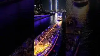DUBAI'S MOST LUXURIOUS Cruise Ship at JBR Beach in 4K at Night! #dubailfe #viral #travel #4k #dubai