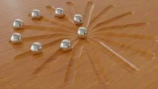 8 Steel balls moving in straight lines appear to make a rotating circle.