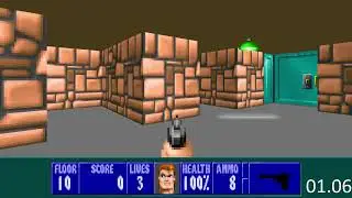 Wolfenstein 3D - E6M10 in 6 Seconds [World Record]