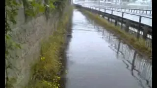 Walking on the Clydeside Expressway Cyclepath in Glasgow, Scotland