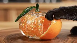 Making Glass Mandarin Compote with Yogurt 🍊🥣✨