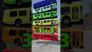 Mixed Rainbow Color Buses Falling I BeamNG