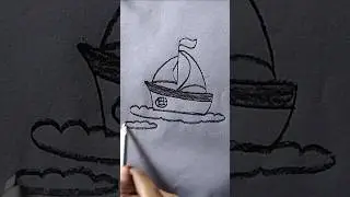 How To Draw A Boat Easily # Ship #drawing #art #easy #funny helicopter #drawingbird #shorts #reels