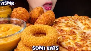 PIZZA HUT MARGARITA PIZZA, ONJON RINGS AND CRUNCHY DUMPLINGS WITH CHEESE SAUCE