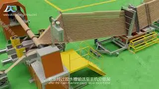 Paper core cutting handling system for paper rewinder 全自动纸芯生产裁切供应系统