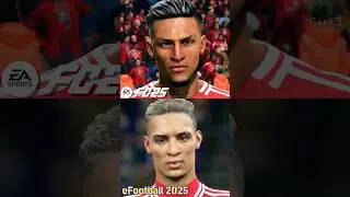 FC 25 vs eFootball 2025 - Player Faces Comparison #rudiger  #bernardosilva #valverde #antony