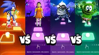 Squid Game vs Sonic vs Crazy Frog vs Gummy Bear ||| Tiles hop EDM Rush