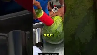 Adam karpuzdan i&ccedil;ecek yaptı! 🍉🥤