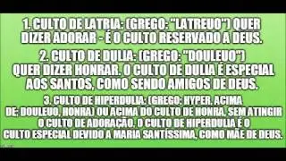 Diferen&ccedil;as de culto: latria, dulia e hiperdulia!