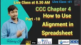 CCC LiveClass  Ms Excel tutorial # How to Use  Alignment in Spreadsheet (gmindtech)