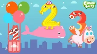 Candy 123 Numbers Kids Video Cartoon Part 2/2 (Candybots) - Count 1 to 10 Number for Kids