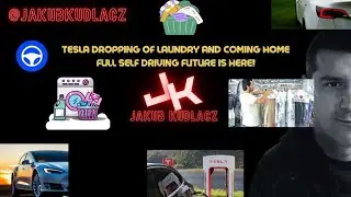 Tesla Dropping Off Laundry and Coming Home - Full Self Driving Future is Here!
