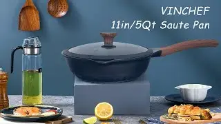 Vinchef Deep Frying/Saute Pan with Lid