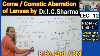 Comatic Aberration for B.Sc. 2nd year || Coma Aberration for B.Sc. 3rd year || L-12