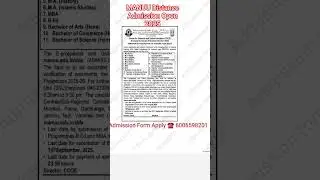 MANUU Distance Admission Open 2025