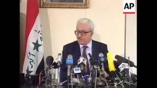Iraq - Aziz addresses press conference