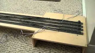 N-scale urban model railway station benchwork