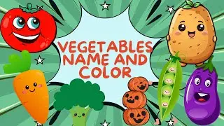 Vegetables 🥕🥦🍅 Name for Babies and Kids |Learn Colors 🍆🥔🥒 with a Healthy & Yummy Poem