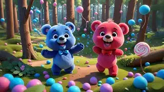 Four Candy Bears Bounce Down the Street | Fun Bouncing Bears Song for Kids | Sweet Adventure Rhyme