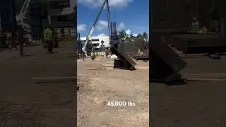 lifting beam for tower crane base #georgescrane #gcs #liebherr #miamibeach #mobilecrane