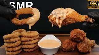 WOULD YOU EAT THIS!? 🤔 Crispy Onion Rings and Fried Chicken Drowned in Cheese Sauce 🤯