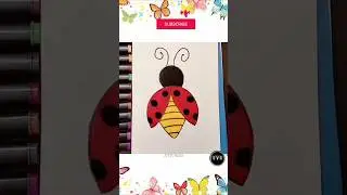 Easy Cute Ladybug Drawing 🐞 #Shorts