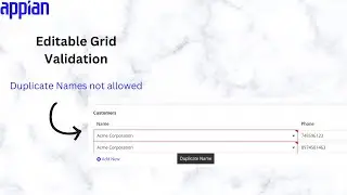 Editable Grid Validation | Duplicate Name validation | Appian Tutorials