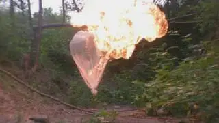 Natural Gas Methane Balloon on Fire Huge Flames,720p HD, NO Explosion