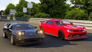 Forza 6 Drag race: Lotus Esprit V8 vs Chevrolet Camaro Z/28