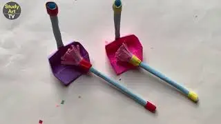 Diy mini paper Broom and Dustpan /Origami / Craft