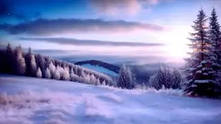 Winter Sunrise Jazz ❄️ Peaceful Snowy Mountains Relax, Focus, Sleep