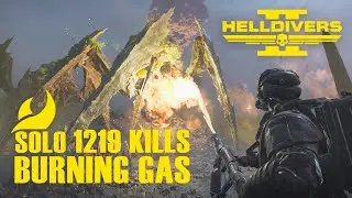 Helldivers 2 - Solo Terminids | 1219 Kills with Burning Gas | Deathless-Full Clear | Max Difficulty
