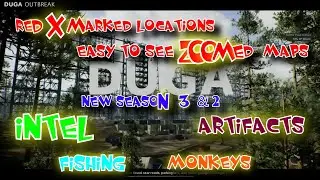 DUGA SEASON 3 & 2 INTEL, ARTIFACTS, MONKEYS, FISHING, RED X LOCATION, ZOOMED MAP OUTBREAK ZOMBIES
