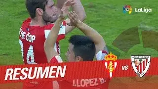 Resumen de Sporting de Gijón vs Athletic Club (2-1)