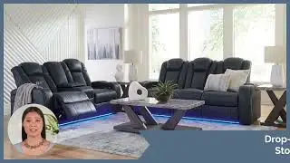 Ashley Fyne-Dyme Power Reclining Living Room Set with LED Lighting - Ultimate Home Theater Comfort!