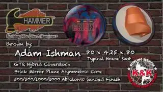 Hammer Brick Bowling Ball Thrown by Adam Ishman of K&K Bowling Services.mov