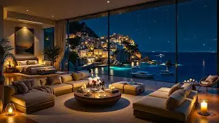 Smooth Jazz Music in Seaside Apartment 🌃🌊 Relaxing Piano Jazz with Gentle Waves for Deep Rest, Focus
