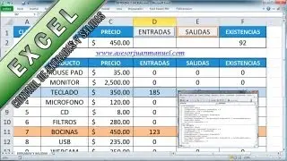 Control de entradas y salidas en excel COMPLETO - asesor juan manuel