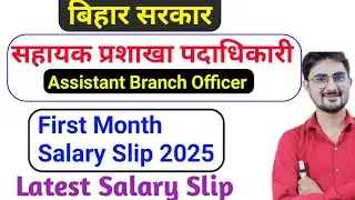 Bihar Assistant Branch Officer First Month Salary 2025 Latest/ Original Salary Slip 2025