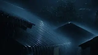 December Midnight Rain on a Tin Roof 🌧️ Dark Blue Night Ambience for Deep Sleep