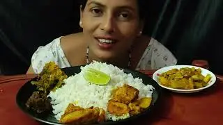 ASMR EATING FISH CHOCHORI RICE  VEG SHRIMP POSTO | MUKBANG | POPI EATER