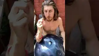 Playing the handpan in 9 note D Kurd in Blue 440hz Gen 3! 🙌