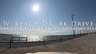 4K Drive Panama City, Florida W Beach Drive PC Marina to St Andrews Marina with GPS map details