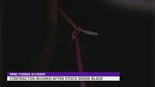 Crewmember rescued from wind turbine in Adair County