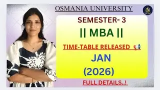 MBA || 3-й семестр || Университет Османия || Объявлено расписание || 2026 || Подробности ||@shiva...