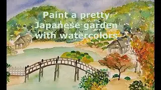 Paint a pretty Japanese garden with watercolors
